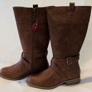 SO Size 5 Women's Dark Brown Winter Boots Linn Cognac
